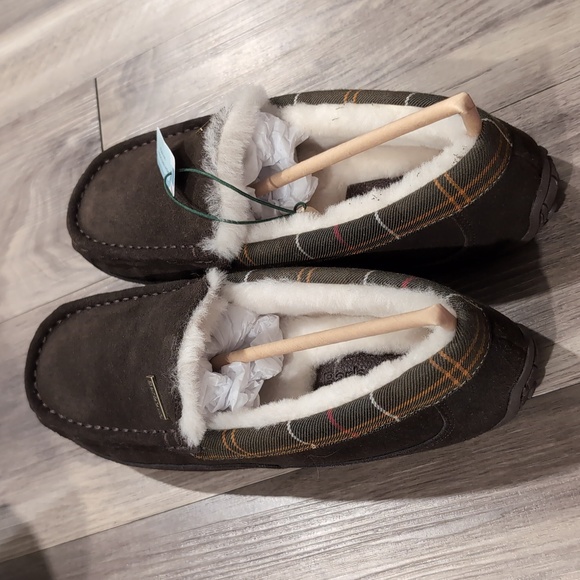 NWT Barbour Brown Martin Suede-Blend Slippers - Picture 3 of 5